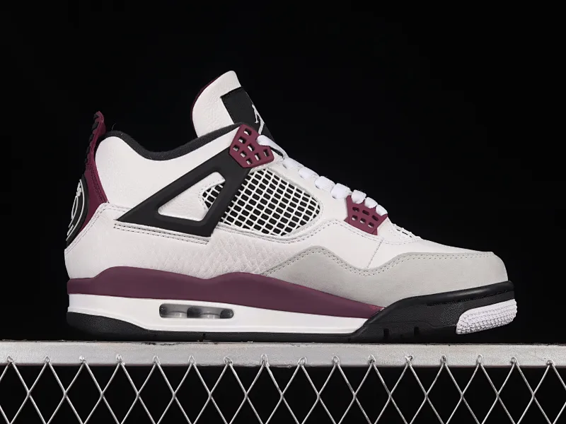 All categories Air Jordan Jordan series basketball shoes Air Jordan 4 pure original version Air Jordan 4 Retro PSG AJ4 Joe 4 Paris full first layer white and purple Paris Saint-Germain famous CZ5624-100